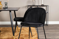 Spisestol 2-pakk + Rektangulært spisebord 120 x 85 – svart