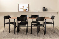 Spisebord Uno & Polly 200 x 90 + Spisestol 2-pakk – natur og svart