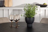 Spisebord Olivia & Night rundt ⌀110 + spisestol 2-pakk – svart og beige