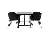 Spisegruppe Astrid & Selma 200 x 90 med spisestoler 2-pakk – svart