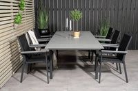 Spisegruppe Levels & Parma rektangulær 160 x 100 + spisestoler 2-pakk – svart