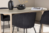 Spisestol Berit & Andy + Ovalt spisebord 180 x 90 – svart og whitewash