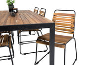 Spisegruppe Bois 205 x 90 + spisestoler 2-pakk – natur