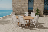 Spisegruppe Kenya & Break oval 180 x 120 + 2-pakk spisestol – natur og beige