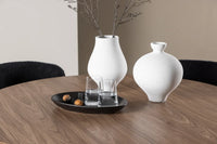 Spisestol Modesto & Olivia 2-pakk – svart + Spisebord rundt ⌀110 – brun