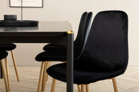 Spisebord Pelle & Polar 190 x 90 + Spisestol 2-pakk – svart
