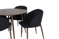 Spisestol Arch & Plaza 2-pakk + Spisebord rundt ⌀100 – svart og valnøtt