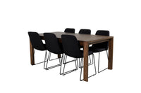 Spisebord Slider & Muce rektangulært 170 x 95 + spisestol 2-pakk – natur og svart