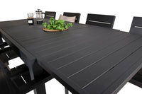 Spisestol Levels & Marbella 2-pakk + rektangulært spisebord 160 x 100 – svart