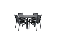Spisegruppe Alma & Parma Rund ⌀120 + 2-pakk spisestoler – svart