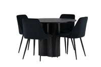 Spisegruppe Olivia & Night rund ⌀110 + 2-pakk spisestoler – svart