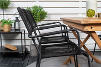 Spisegruppe Kenya & Lindos 120 x 70 + spisestoler 2-pakk – natur og svart