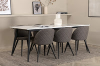 Spisegruppe Jimmy & Velvet 195 x 90 2-pakk – hvit og grå