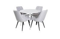 Spisegruppe Plaza & Velvet Deluxe Rund ⌀100 2-pakk – hvit og grå