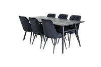 Spisegruppe Sleek & Velvet Deluxe 195 x 95 2-pakk – svart
