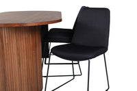 Spisestol Muce & Bianca 2-pakk – svart + Spisebord ovalt 200 x 90 – valnøtt