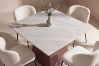 Spisegruppe Edina & Cael 2-pakk 120 x 120 – hvit og lys grå