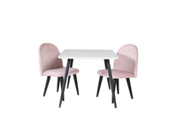 Barnestol Velvet & Polar + barnebord 50 x 80 x 60 – rosa