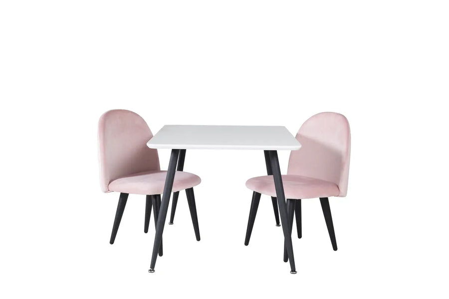 Barnestol Velvet & Polar + barnebord 50 x 80 x 60 – rosa