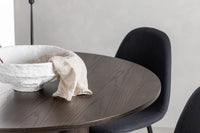 Spisestol Polar & Olivia 2-pakk + Rundt spisebord ⌀110 – svart og mokka
