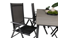 Spisebord Levels & Break 229 × 100 + posisjonsstoler 2-pakk – svart