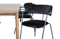 Spisegruppe Slider & Arrow 170 x 95 + spisestol 2-pakk – natur og svart