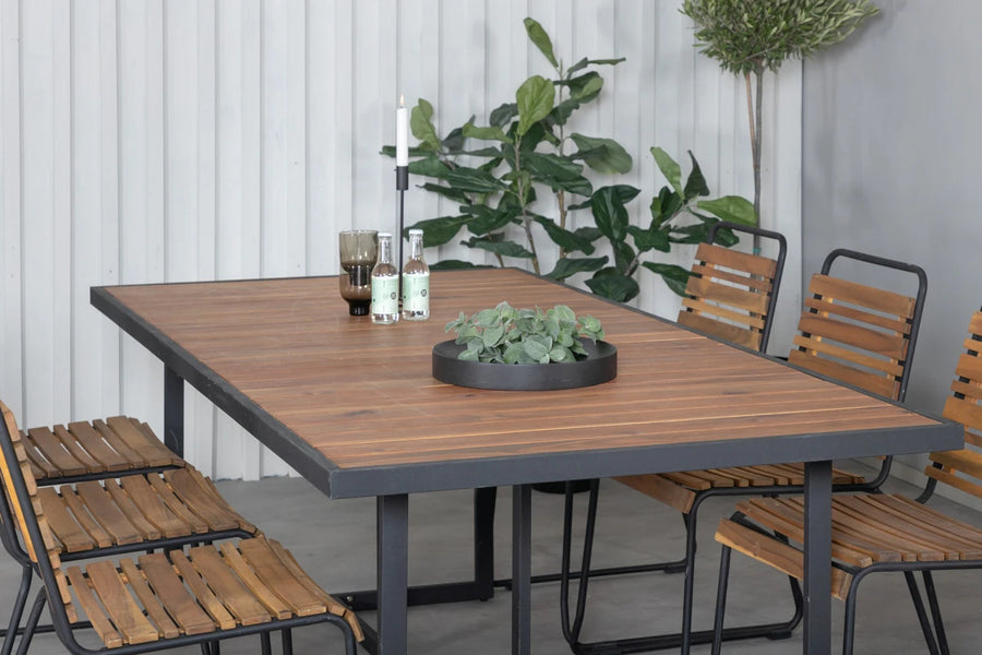 Spisegruppe 200 × 100 + spisestol 2-pakk – natur