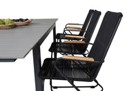 Spisegruppe rektangulært spisebord 160 x 100 + spisestol 2-pakk – svart