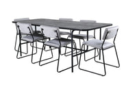 Spisegruppe Kenth & Uno 2-pakk 200 x 90 – grå og svart