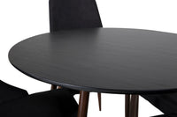 Spisestol Leone & Plaza 2-pakk + Spisebord rundt ⌀100 – svart