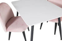 Barnestol Velvet & Polar + barnebord 50 x 80 x 60 – rosa