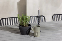 Spisebord Garcia & Peking 200 × 100 + spisestol 2-pakk – grå og svart