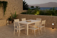 Spisestol Copacabana & Capo 2-pakk + Rektangulært spisebord 160/240 x 100 – beige