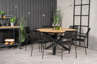 Spisegruppe Mexico & Lindos rund ⌀140 + spisestol 2-pakk – svart
