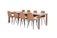 Spisegruppe Slider & Polar 170 x 95 2-pakk – natur og brun