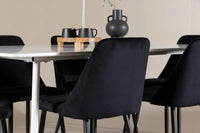 Spisestol Night & Silar 2-pakk + Rektangulært spisebord 180 x 90 – svart og hvit