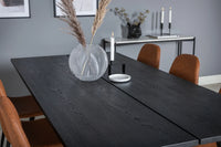 Spisegruppe Sleek & Polar 195 x 95 + spisestol 2-pakk – svart og brun