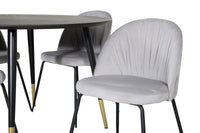 Spisegruppe Dipp & Polar Rund ⌀115 + spisestol 2-pakk – svart