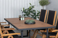 Spisestol Little John & Khung 2-pakk + rektangulært spisebord 200 × 100 – svart og natur