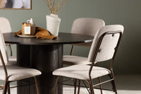 Spisegruppe Olivia & Seda ⌀110 2-pakk – mokka og beige