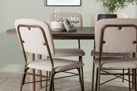 Spisegruppe Seda & Andy 2-pakk + Ovalt spisebord 180 x 90 – beige og natur