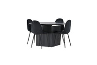 Spisestol Polar & Matilda 2-pakk + spisebord rundt ⌀130 – svart