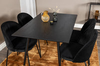 Spisestol 2-pakk + Rektangulært spisebord 120 x 85 – svart
