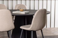 Spisegruppe Bootcut & Polar oval 230 x 115 + 2-pakk spisestol – svart og beige