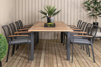 Spisestol Dallas & Panama 2-pakk + rektangulært spisebord 224 x 100 – svart