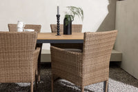 Spisegruppe Malina & Break 2-pakk + rektangulært spisebord 150 x 90 – natur og mørk grå