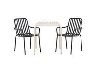 Kafégruppe Borneo & Peking 70 x 70 + 2-pakk spisestoler – beige og svart