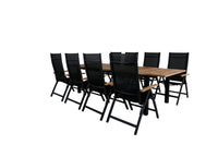 Posisjonsstol Panama 2-pakk + Rektangulært spisebord 224 x 100 – svart