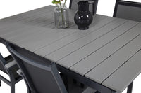 Spisegruppe Levels & Parma rektangulær 160 x 100 + spisestoler 2-pakk – svart