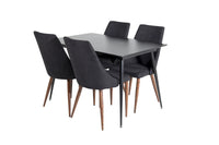 Spisebord rektangulært 120 x 80 + spisestol 2-pakk – svart